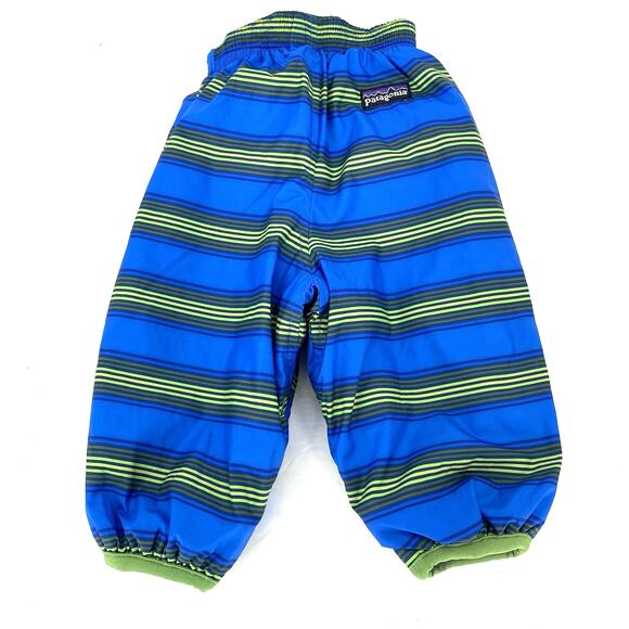 Patagonia Baby Snow pants Blue And Striped Reversible Size 3M - Picture 1 of 5